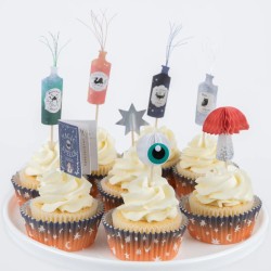 Kit de 24 Decoraciones y estuches para Cupcakes Mgica. n1