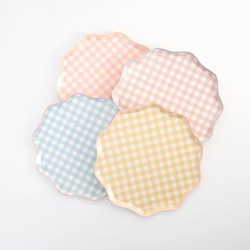 12 Platos Vichy Pastel. n°3