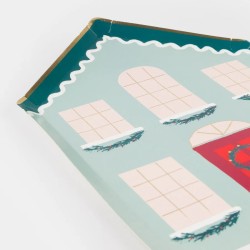 8 platos de casita navideña. n°4