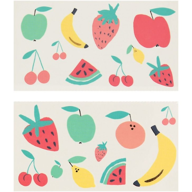 2 hojas de tatuajes de frutas 