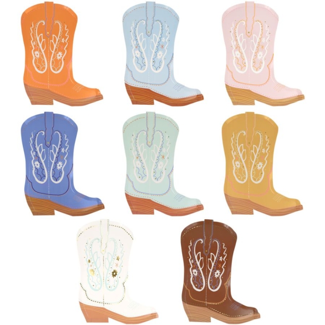 8 Platos de Botas de Vaquero 