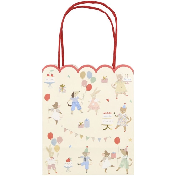 8 bolsas de regalo de animales de fiesta 