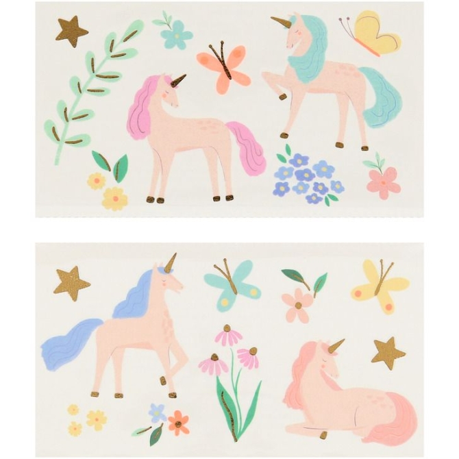 2 Hojas De Tatuajes Tatuajes De Unicornios 