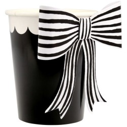8 tazas de lazo con rayas blancas y negras. n1