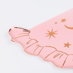 8 platos de sombrero de bruja rosa. n1