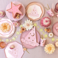 16 servilletas con forma de sombrero de bruja rosa. n2