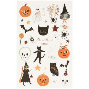 Juego de 2 hojas de tatuajes temporales de Halloween