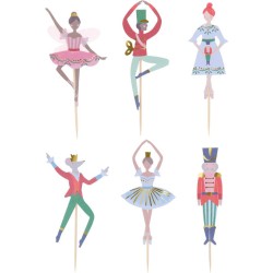 Kit de 24 moldes y decoraciones para cupcakes de Cascanueces Ballet. n°1