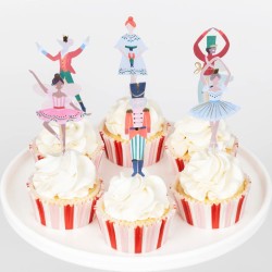 Kit de 24 moldes y decoraciones para cupcakes de Cascanueces Ballet. n°5