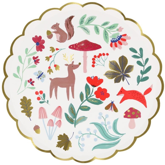 8 Platos Pequeos de Bosque Navideo 