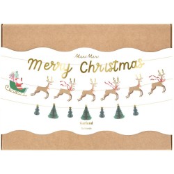 Guirnalda de Papá Noel,  trineo y renos. n°2