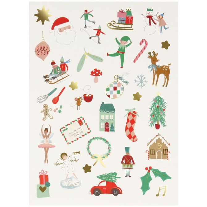 Juego de 10 hojas de tatuajes navideños variados