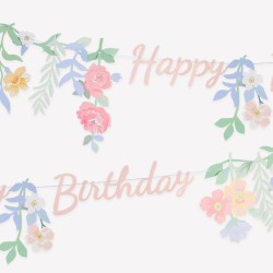 Guirnalda “Happy Birthday” floral. n°1