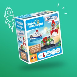 Kit creativo de 3 moldes Mis Vehculos - Mako Moulages. n2