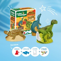 Kit creativo de 3 moldes Mundo de los Dinosaurios - Mako Moulages. n1