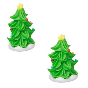2 Mini rboles de Navidad 3D (4 cm) - Azcar