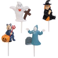 4 palillos Halloween 3D - Plstico