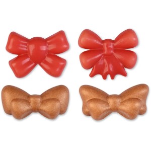 Surtido de 4 lazos curvos de chocolate blanco