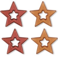 4 estrellas de Navidad de chocolate blanco con agujeros  3,4 cm