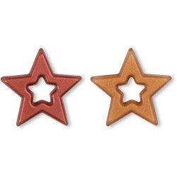 4 estrellas de Navidad de chocolate blanco con agujeros  3, 4 cm. n1