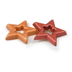 4 estrellas de Navidad de chocolate blanco con agujeros  3, 4 cm. n6