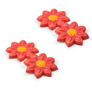 4 Rosas de Navidad de Chocolate Blanco   3,4 cm