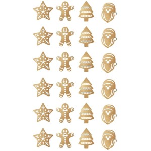 1 lmina de 24 decoraciones navideas MonoShape Golden Touch para chocolate