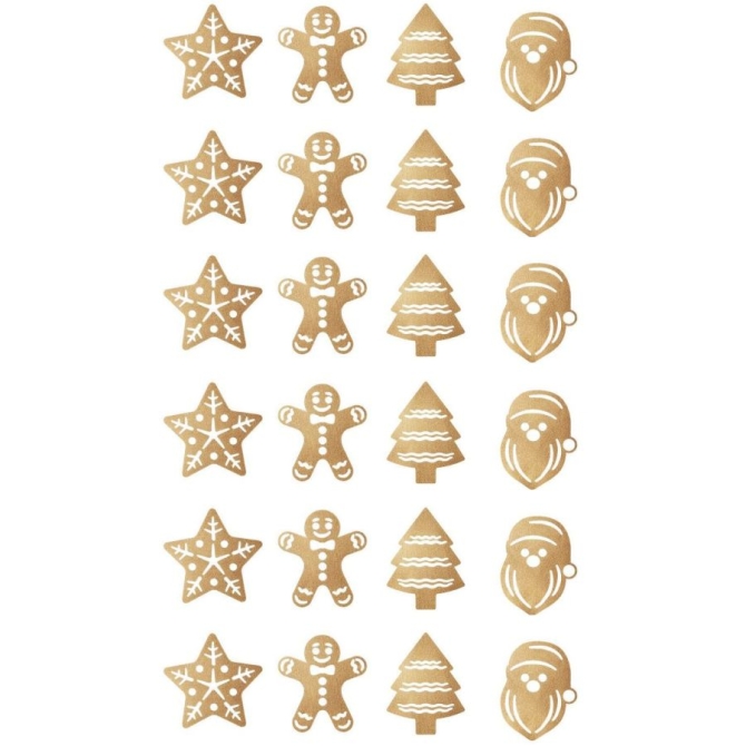 1 lmina de 24 decoraciones navideas MonoShape Golden Touch para chocolate 