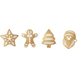 1 lmina de 24 decoraciones navideas MonoShape Golden Touch para chocolate. n1