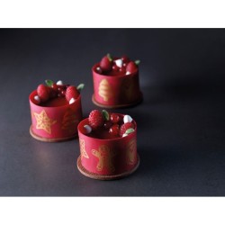 1 l�mina de 24 decoraciones navide�as MonoShape Golden Touch para chocolate. n�2