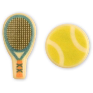 2 decoraciones de tenis - Chocolate blanco