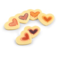 6 Mini Corazones - 1,6 cm - Chocolate blanco