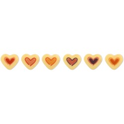 6 Mini Corazones - 1, 6 cm - Chocolate blanco. n1
