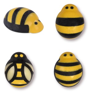 5 Mini Abejas -  1,5 cm - Chocolate blanco