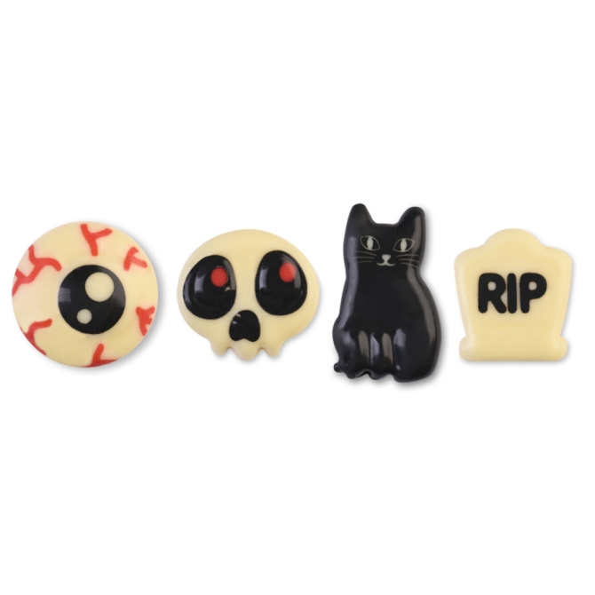4 decoraciones de Halloween - Chocolate blanco 