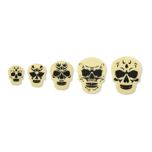 Juego de 5 calaveras aterradoras - Chocolate blanco