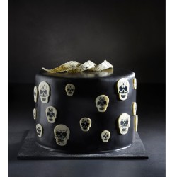 Juego de 5 calaveras aterradoras - Chocolate blanco. n7