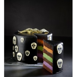 Juego de 5 calaveras aterradoras - Chocolate blanco. n8
