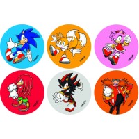 12 pegatinas de galletas Sonic (5,5 cm) - Az�car