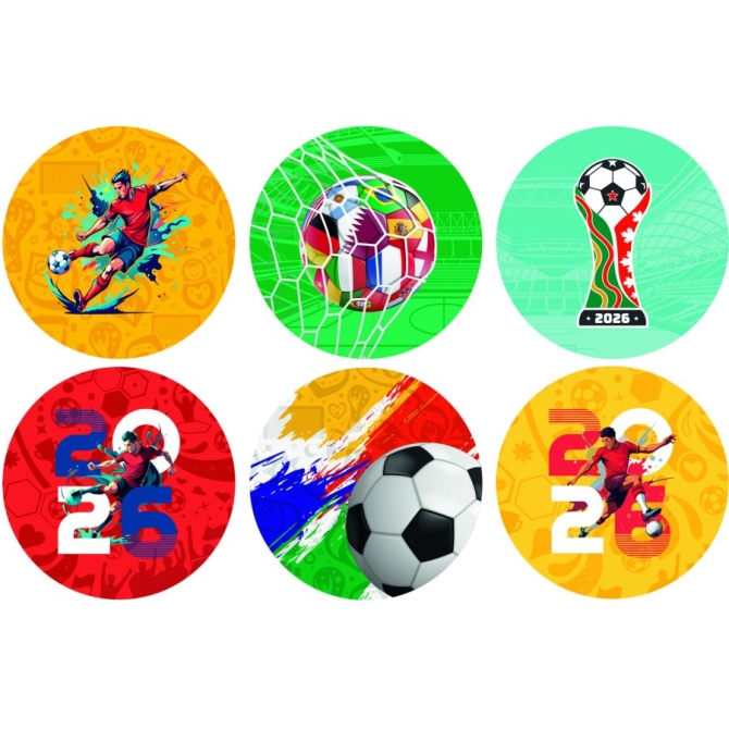 12 pegatinas de galletas de f�tbol del Mundial (5, 5 cm) - Az�car 