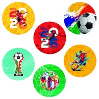 12 pegatinas de galletas de f�tbol del Mundial (5,5 cm) - Az�car