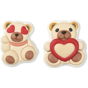 2 ositos de peluche con forma de coraz�n - Sugar - 6 cm