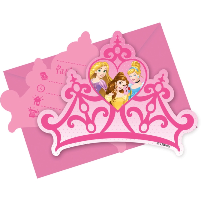 6 invitaciones de ensueo de princesas Disney 