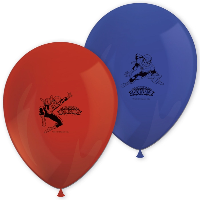 8 globos del Spiderman Team 