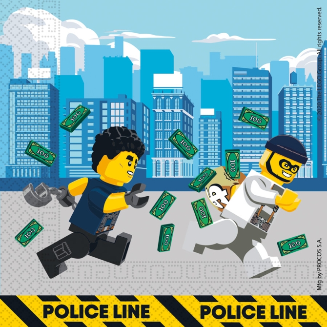 20 servilletas de Lego City 