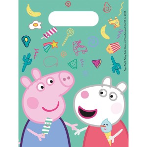 6 divertidas bolsas de regalo Peppa Pig.