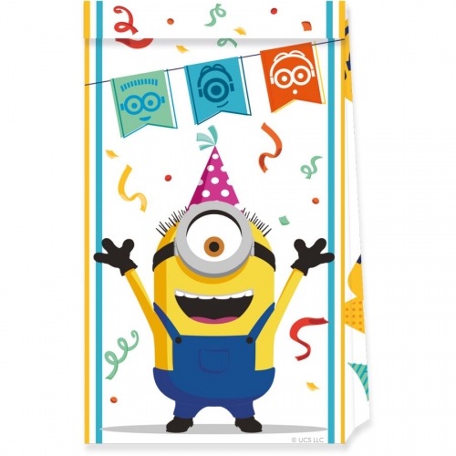 Acuoso maquillaje Enemistarse 4 bolsas de regalo para fiestas de los Minions para el cumpleaños de tu  hijo - Annikids