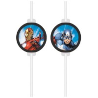 4 Pajitas Avengers Evergreen