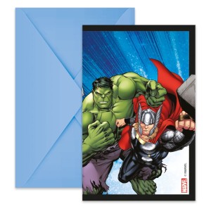 6 invitaciones Avengers Evergreen