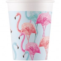 8 Tazas de Flamingo Rosa Tropical